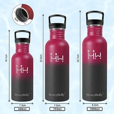 HoneyHolly 500-1000ML Stainless Steel Water Bottle | Straw Lid for Easy Sipping