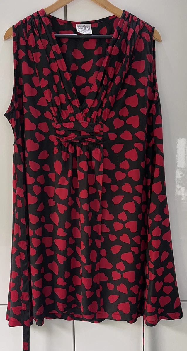 Masai Clothing Heart Print Dress Wrap Size 16