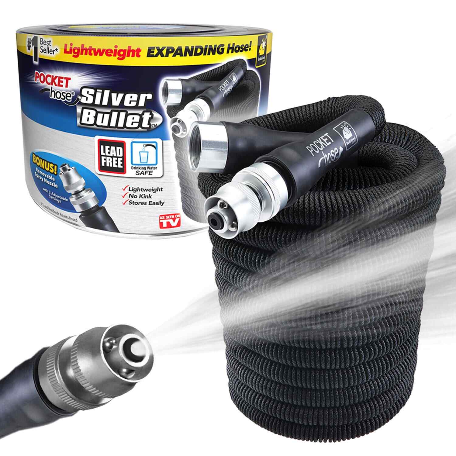 Pocket Hose Silver Bullet Water Hose Expandable Garden Hose All