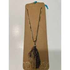 ShiraLeah Jewelry Gold Black Tassel Pendant Necklace Fashion Accessories