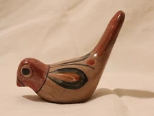 Vintage Tonala Mexican Pottery Hand Painted Bird Folk Art