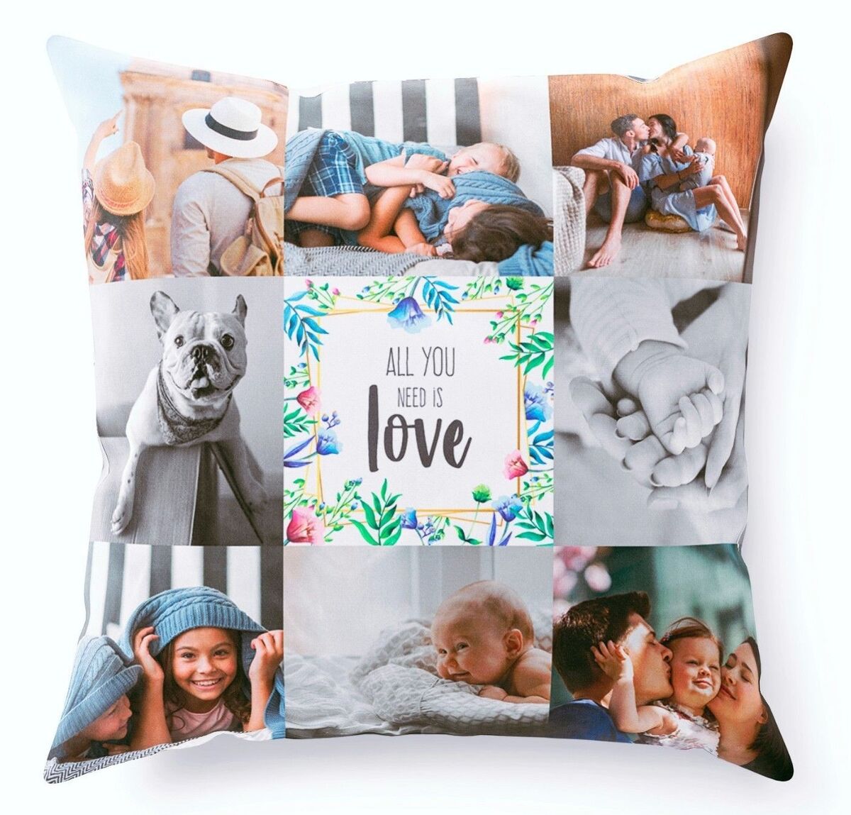 Ya que Molester fusión Funda de almohada de cojín personalizada collage imágenes personalizadas  foto día del padre | eBay
