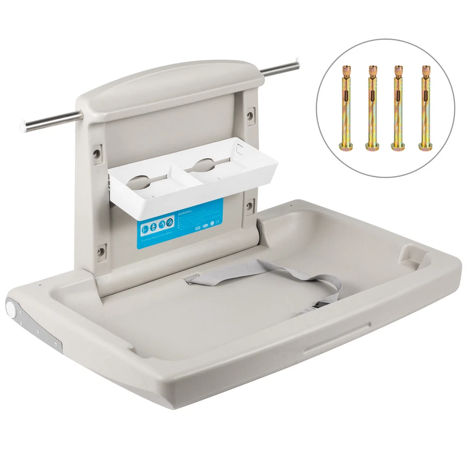 Cambiador de Pañales para Bebés HDPE Cambiadores de Pared Plegable para Baños