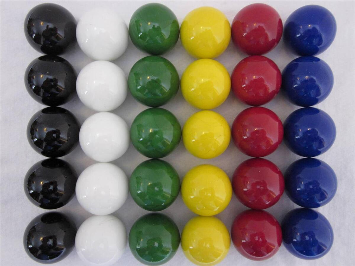 30 LARGE 1" (25mm) Replacement Marbles Aggravation Board game Solid  Color GLASS