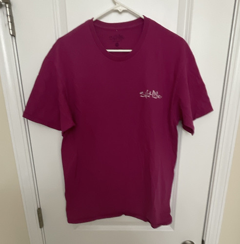Salt Life Live Salty Graphic Logo Crew Neck Short Sleeve T-Shirt Purple Men’s L