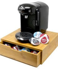 Bamboo Coffee Pod Holder Drawer Organizer Tea & Storage Stand Countertop Storage