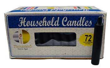 (set of 72) Black 4'' household candles