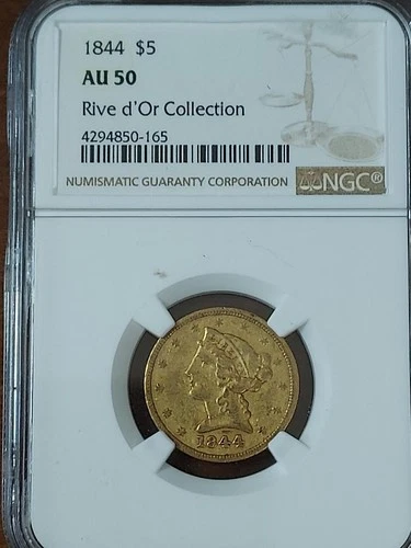 1844-P Liberty Half Eagle — photo from the most recent tracked eBay sale
