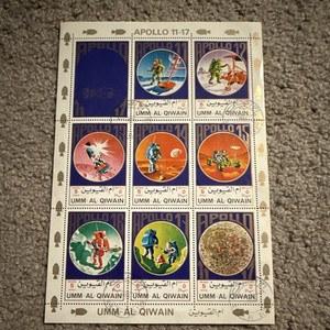 Umm Al Qiwain Apollo 11-17 Space Air Mail Stamp Sheet 5 Riyals Used
