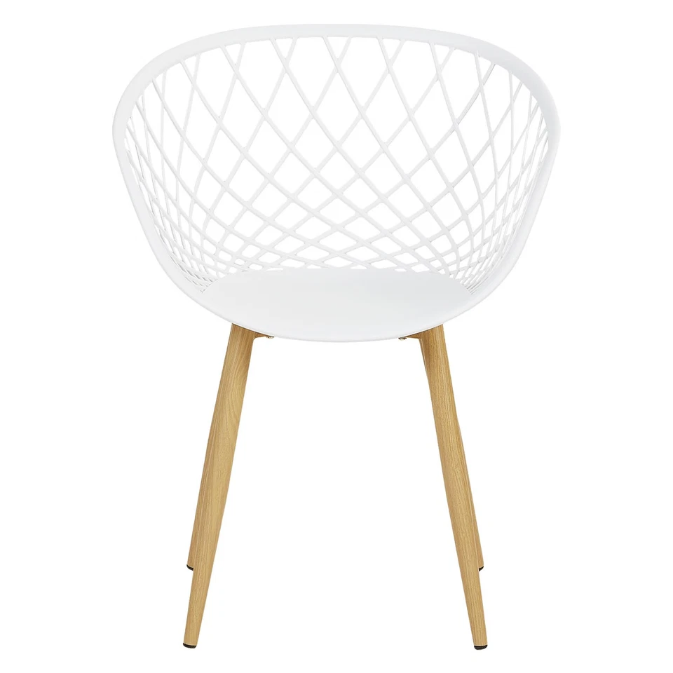 Chaise de jardin Lot de 4 avec accoudoirs Blanc Fauteuils Plastique Homestyle4u - Photo 4/4