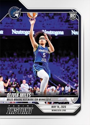 2026 Panini Instant WNBA #60 Olivia Miles Minnesota Lynx RC PRESALE