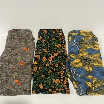 LuLaRoe NWOT Kids Leggings L/XL Lot of 3 Floral Pairs!  Lilly s and Roses!