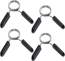 4pcs 1 Inch Barbell Clamps, Spring Clip Collars Bars Clips Fitness Weight Liftin