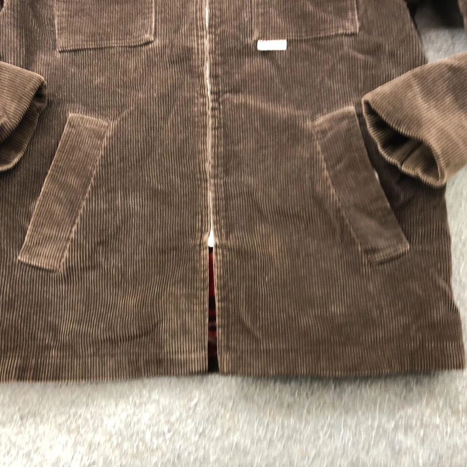 Vintage McGregor Jacket Mens 42 Brown Corduroy Plaid Lined Hooded Zip 70s Coat - Image 3 of 4