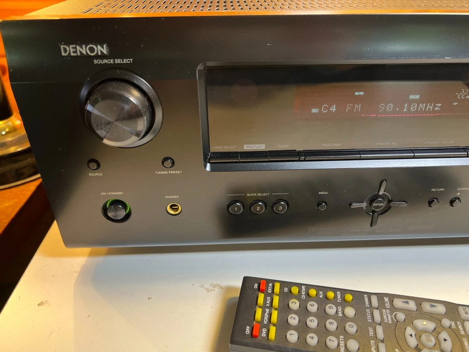 Denon 3D HDMI Stereo Receiver Reciever Dolby TosLink & Coaxial Optical Ports - Image 2 of 4