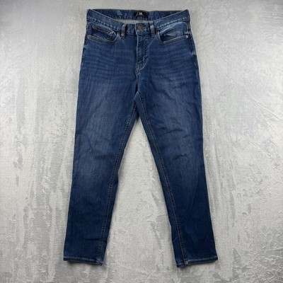 Banana Republic Luxe Traveler Jeans Mens 31x30 Blue Slim Fit Dark Wash Denim