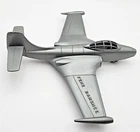 1950s Marx F2H2 Banshee Fighter Jet Airforce Playset Part. Silver Plastic