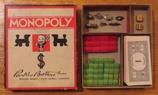 Rare 1935 MONOPOLY Parker Brothers U.S. Patent Pending Board Game Box Pieces