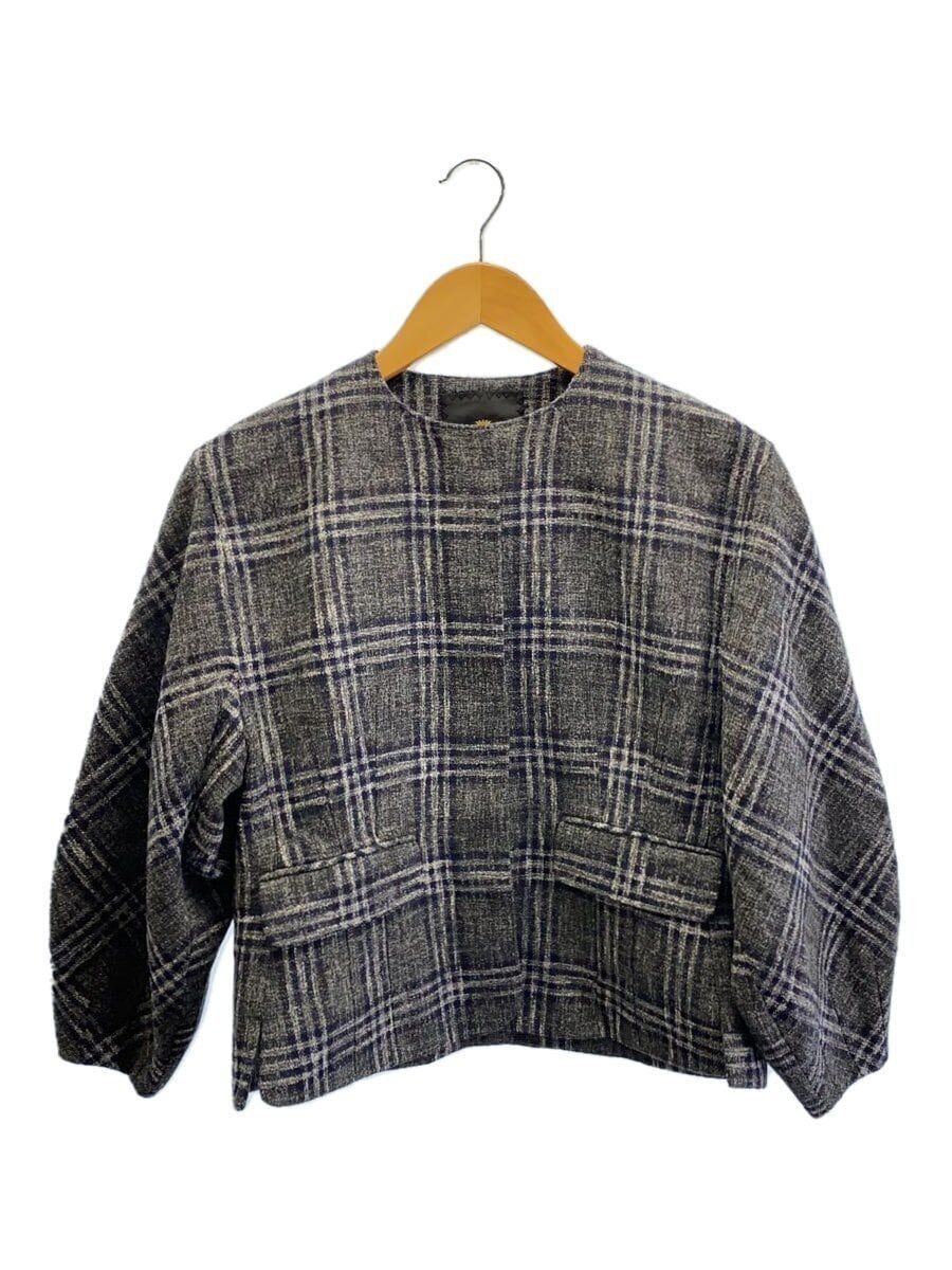 ALTRA DRAWER altro check giacca senza colletto 36 lana grigio 6522 299 0612 CANONICO
