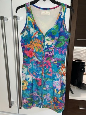 Amanda Uprichard Silk Floral Zip Front Dress . Sz M