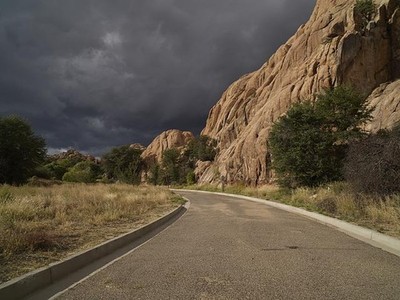Photo:Prescott Arizona Granite Dells 2018 Road Through Rock Formations