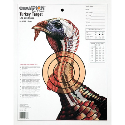 #ad Champion Sight In Life Size Turkey Paper PracticTarget High Contrast 12 pk 45780 $10.11