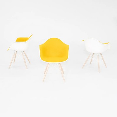 2022 Herman Miller Eames DAW Dining Chair in Yellow w/ Eiffel Base 5x Available