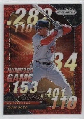 2020 Panini Prizm Numbers Game Quick Pitch Red Donut Circle 3/149 Juan Soto 0c6