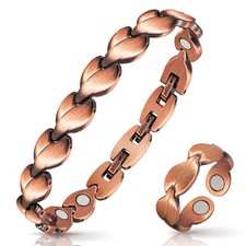 Copper Bracelets for Women Lymph Detox Magnetic Bracelets, 8.2 inches,