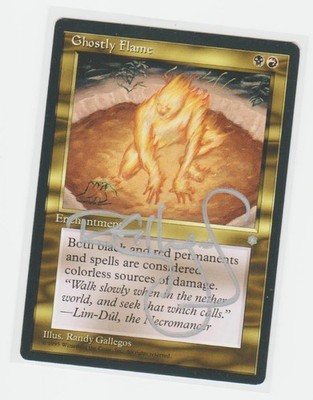 Magic the Gathering ~ Ghostly Flame ~ M/NM ~ Ice Age ~ Signed by Artist #5