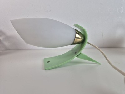 1960s Floor/Wall Lamp Plastic/Glass Pastel Green, Working 23.5cm
