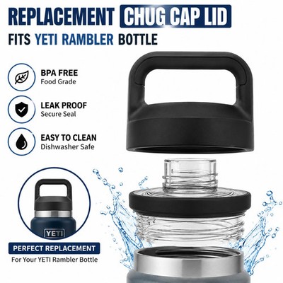 Replacement for YETI Rambler Bottle Chug Cap Lid, Screw Top Lid Replacement Fits