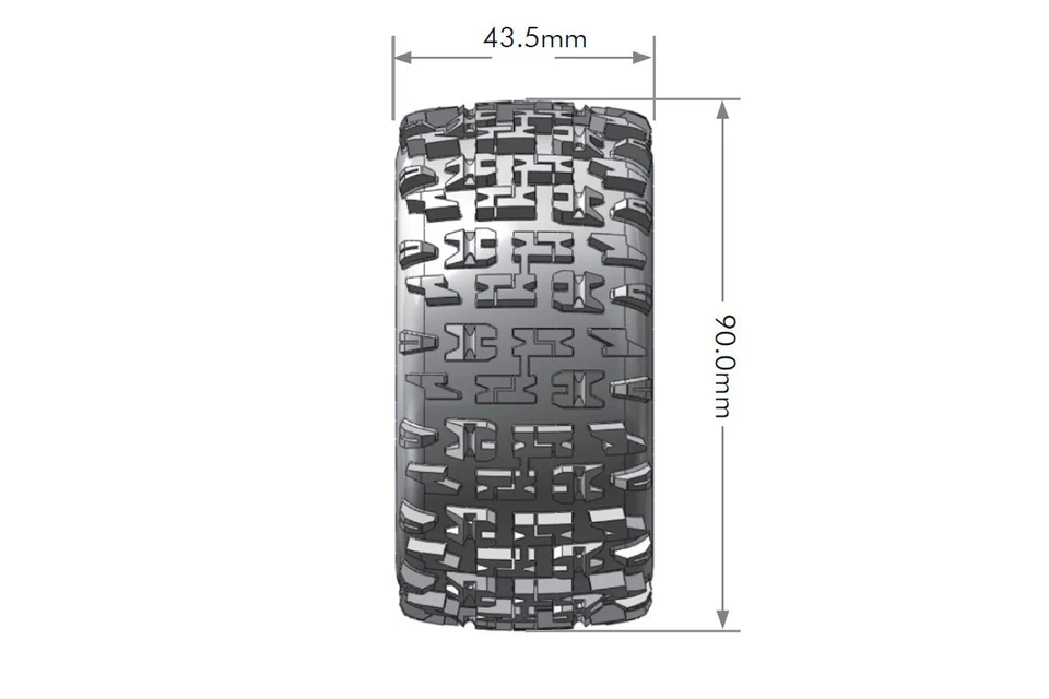 Louise ST-Pioneer 1/16 2.2" Stadium Truck Tires 12mm Soft Mounted (2) RC Car - Image 2 of 3
