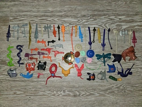 (62) MOTU Vintage 80's Parts Weapons Swords Guns Shields Belts Accessories Lot