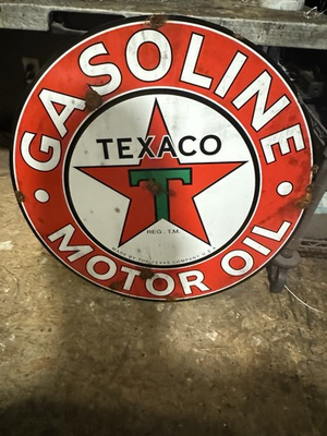#ad #ad Antique style porcelain look Texaco Star Large Dealer Sales Service Sign $175.00