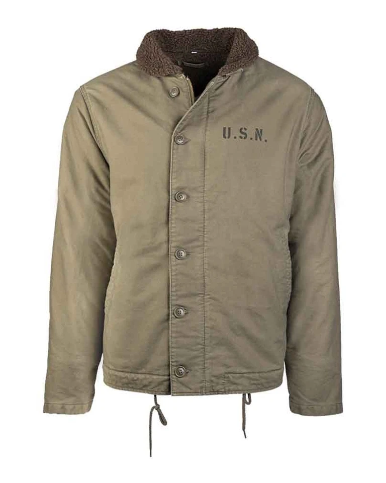 US Navy Deck Jacket N-1 oliv, WKII, Repro, Outdoor, Military -NEU- - Bild 1 von 1
