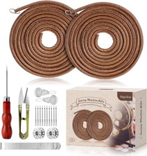 Treadle Sewing Machine Belt for Singer/Jones, 2 Pack 71" 3/16" Leather Belt w...