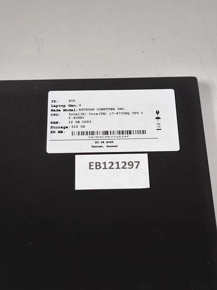 Laptop ASUS G56J - i7-4700HQ Gen 4 - 12GB RAM - 512GB - Reacondicionado, Sin SO - Imagen 3 de 4