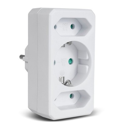 MCE211 Steckdosenadapter | 3fach Mehrfachstecker | Stromverteiler mit 1x Schu...