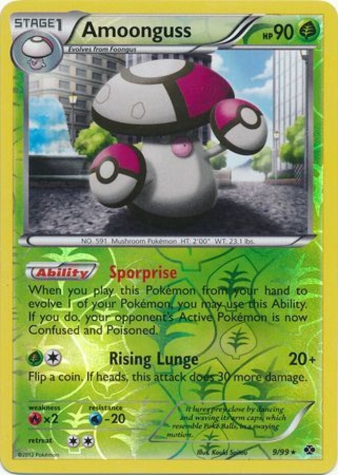 Amoonguss - 9/99 - Rare - Reverse Holo LP, English Pokemon Next Destinies