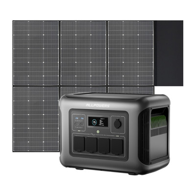 ALLPOWERS 1056Wh Portable Power Station Solar Generator + 600W Solar Panel Trip