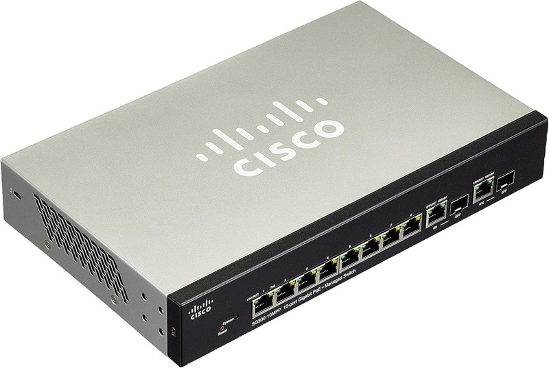 CISCO SG300-MPP 10-Port Gigabit PoE+ Managed Switch With UK Power Supply