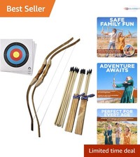 Quality Handmade Wooden Bow and Arrow Set - Ideal for Outdoor Adventure Stories