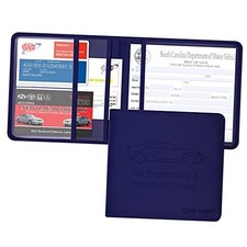 Small Car Registration and Insurance Documents Holder - Premium PU Blue