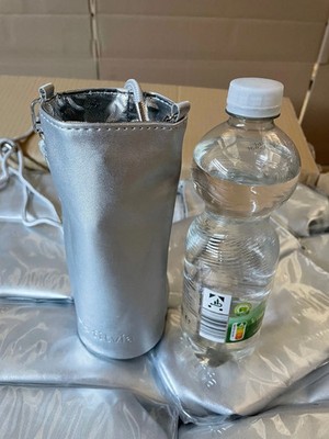 Thermotasche Tasche für die Flasche Isoliertasche für Flaschen Silber 0,5L