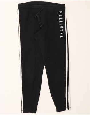 HOLLISTER Womens Tracksuit Trousers UK 12 Medium  Black Colourblock AT12