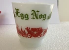 Vintage 1950s Hazel Atlas Milk Glass Christmas Victorian Egg Nog Cup/Mug