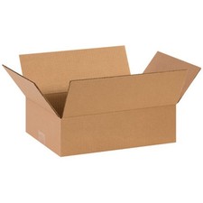 14 x 10 x 4 Corrugated Cardboard Boxes, Flat 14L x 10W x 4H, Pack of 25 