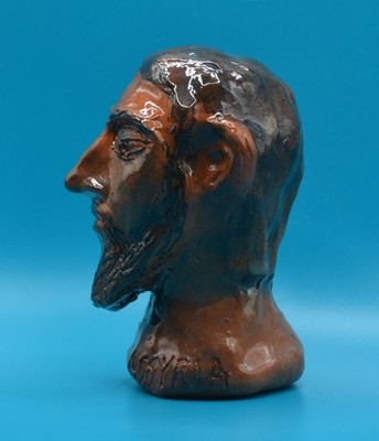 ''King of Assyria. Thoughts''-Expensive Original Clay Sculpture. Hand made &glazed