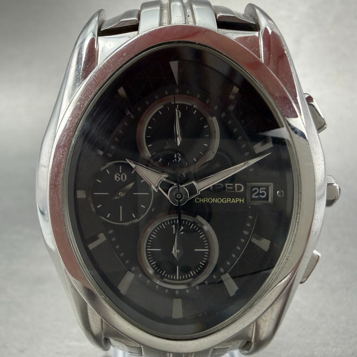 Seiko Wired Chronograph Watch Men 39mm Black Dial Steel Date 7T92